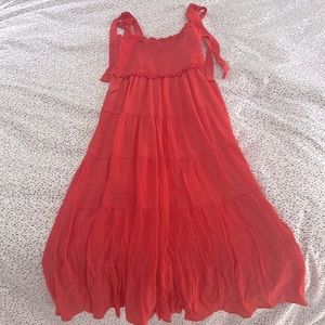 Coral maxi dress